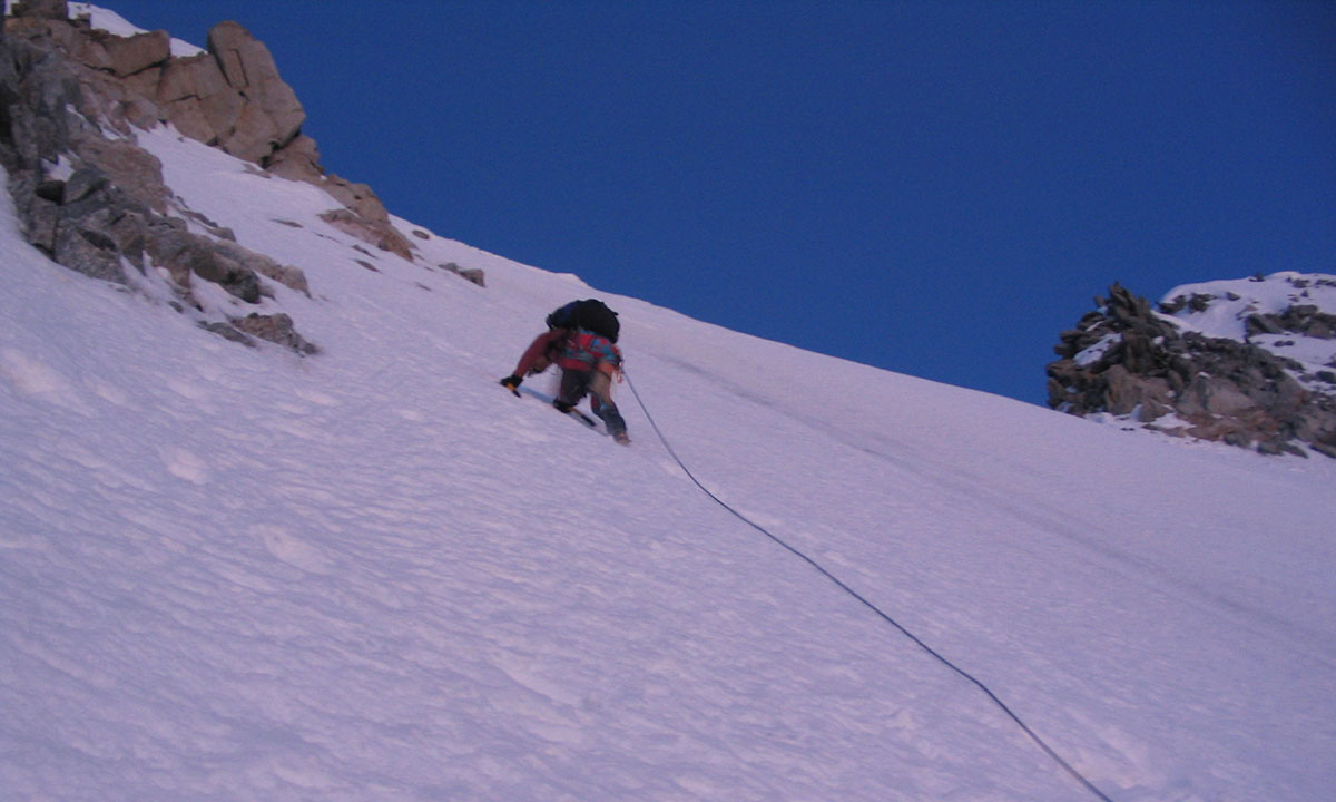 Les Courtes: NNE Couloir with Claire David