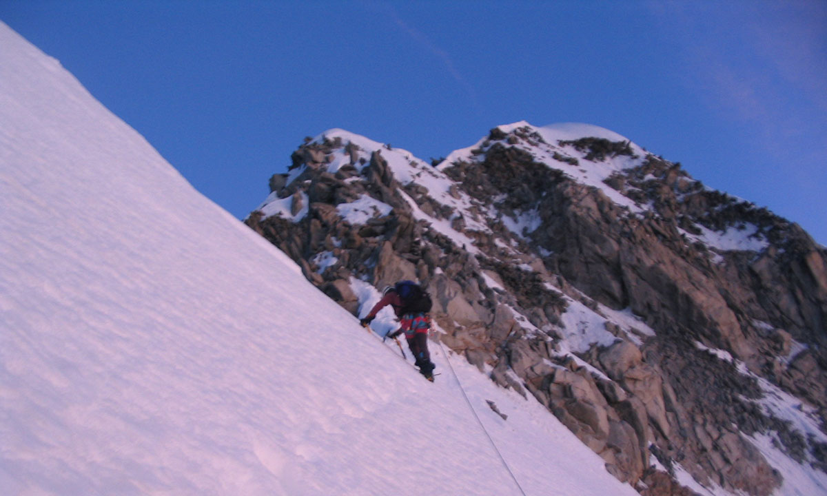 Les Courtes: NNE Couloir with Claire David