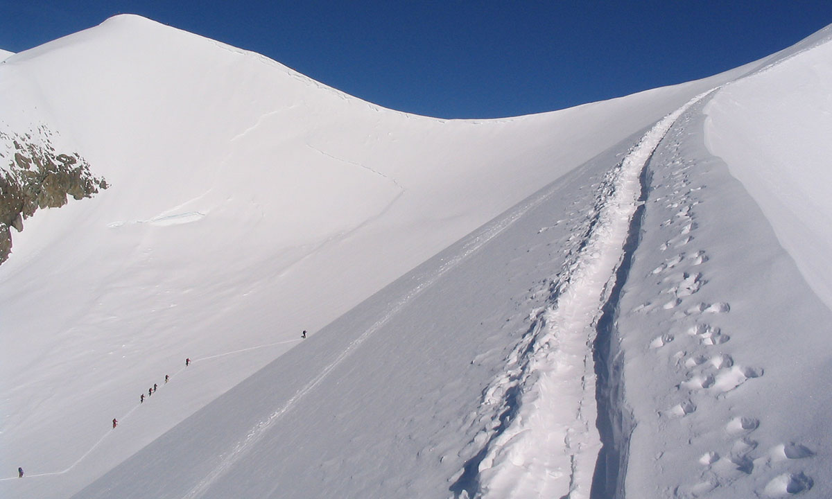 Domes de Miage - Ski touring Massif Mont Blanc with Damien Sudres, Fauzi Kechana and Thomas Sweden