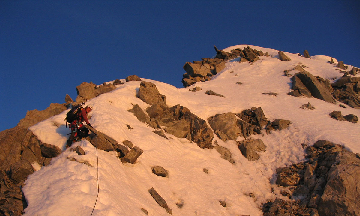 Les Courtes: NNE Couloir with Claire David