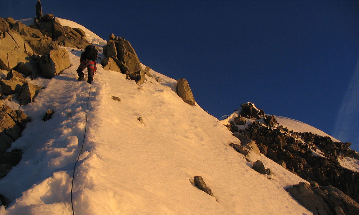 Les Courtes: NNE Couloir with Claire David